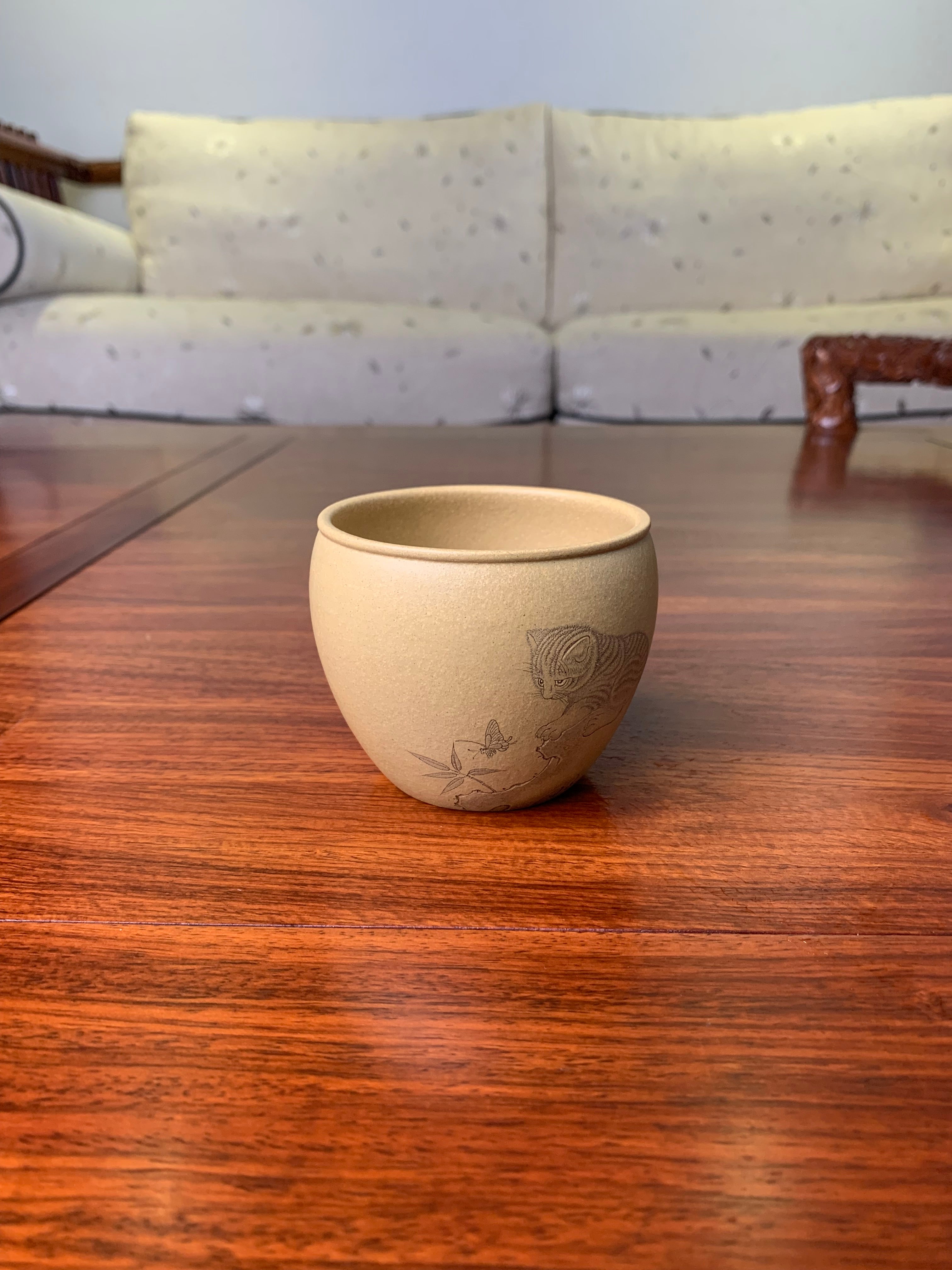 yixing teacup named cat front